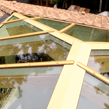 Glass roof of a residential building in Hamburg